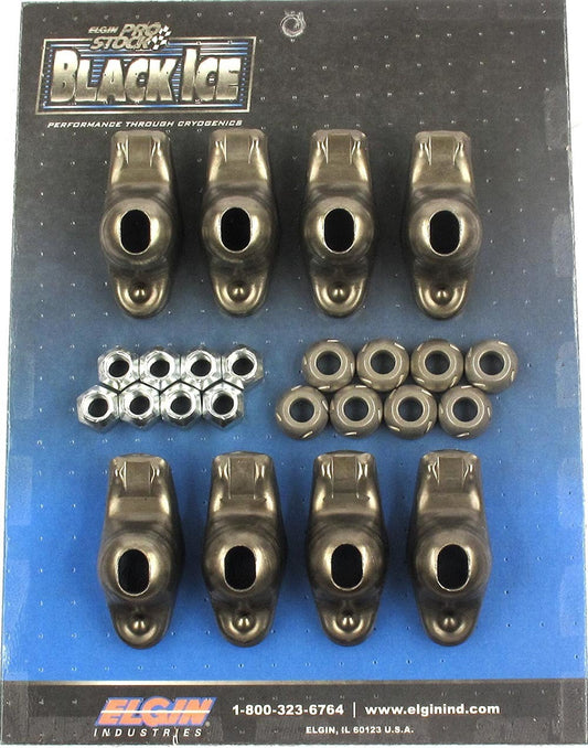 SBC Black Ice Rocker Arm Kit 1.6 Ratio (8pk) - Oval Obsessions 