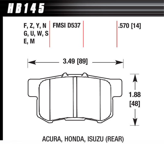 Street Brake Pads Rear Honda HP Plus - Oval Obsessions 