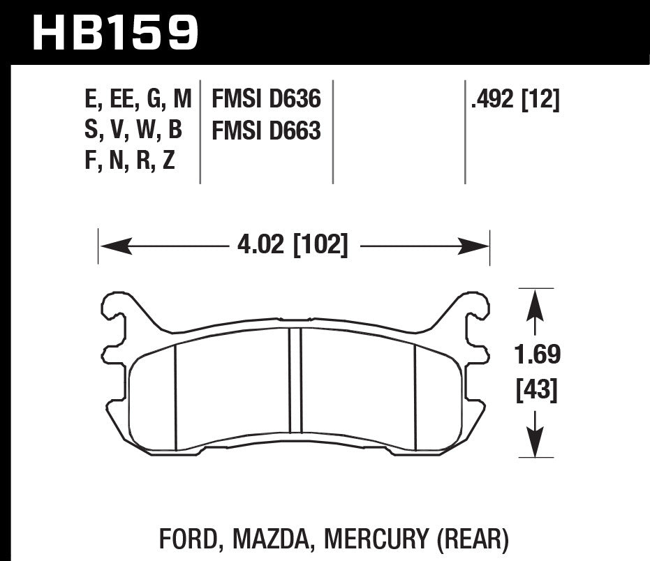 Street Brake Pads Rear Miata DTC 30 - Oval Obsessions 