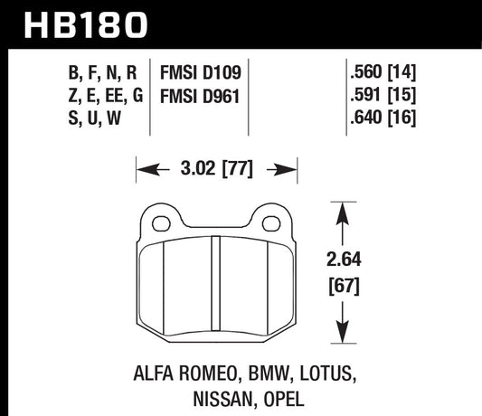 Street Brake Pads Rear WRX HPS 5.0 - Oval Obsessions 