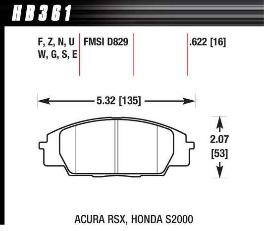 Street Brake Pads Front RSX / S2000 HP Plus - Oval Obsessions 