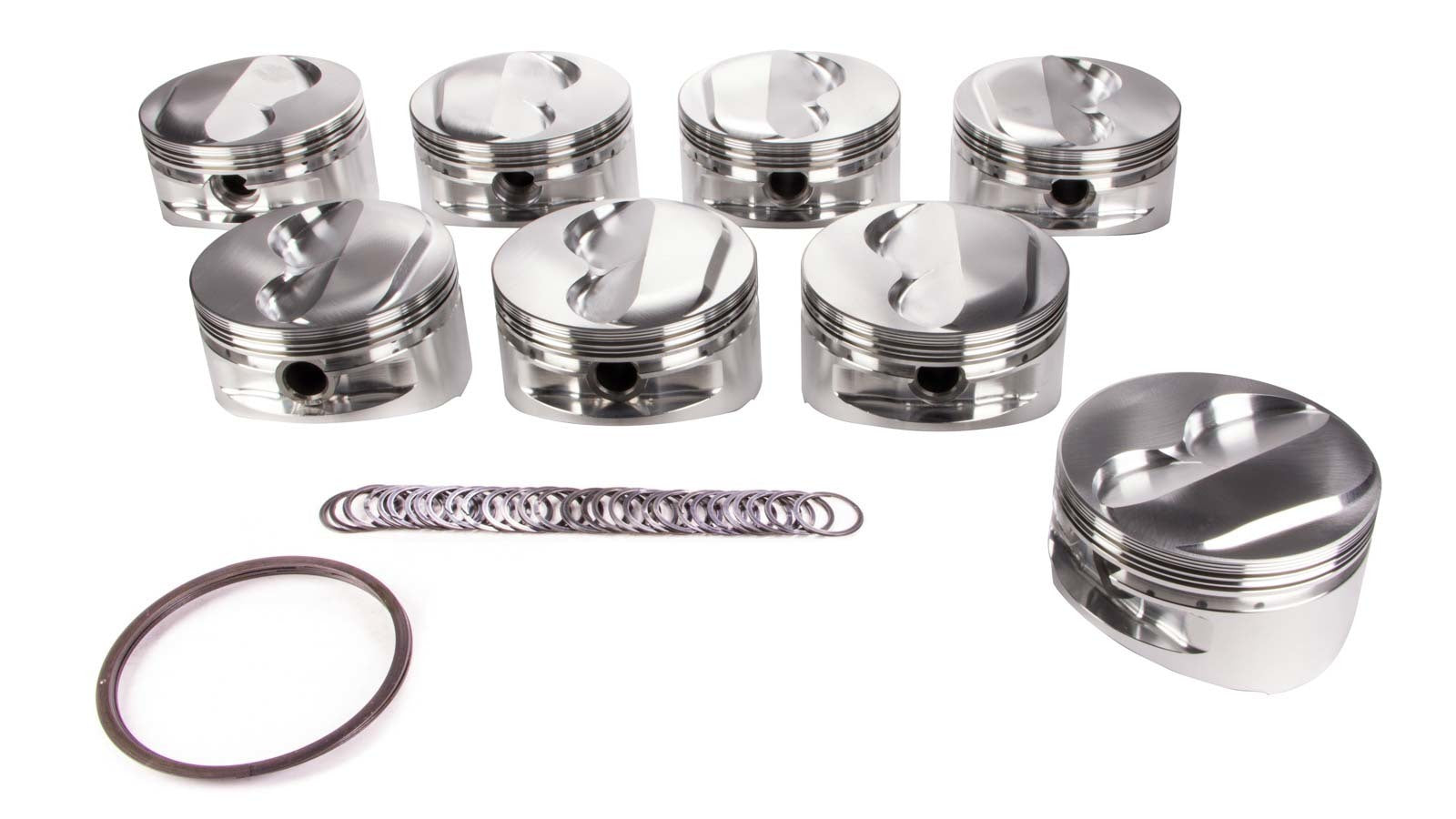 SBC Domed Piston Set 4.125 Bore +5.6cc - Oval Obsessions 