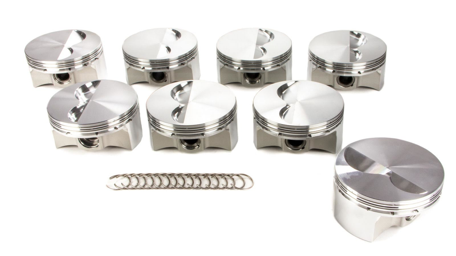 SBC Flat Top Piston Set 4.035 Bore -5cc - Oval Obsessions 