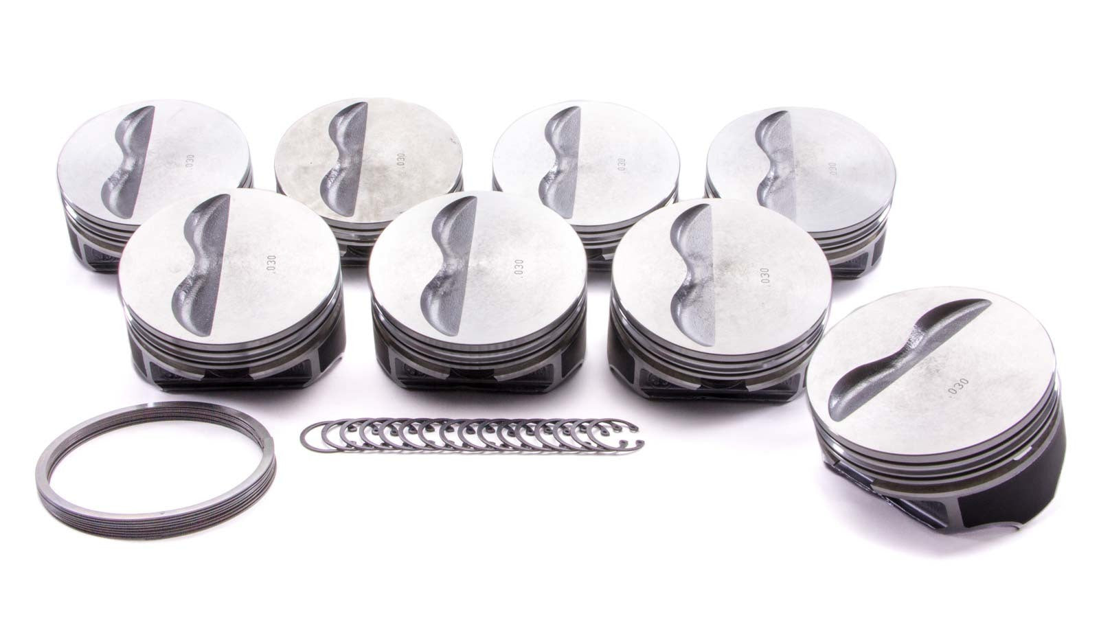 SBC F/T Piston Set 4.040 Bore -5cc - Oval Obsessions 