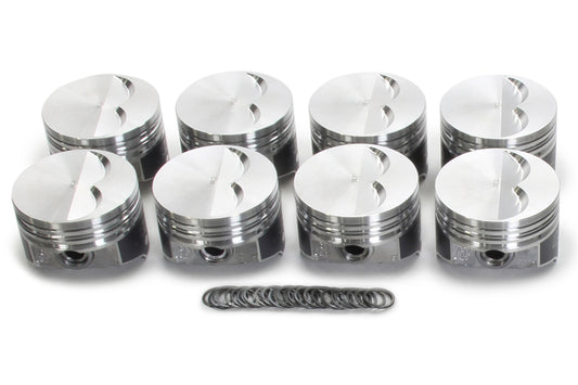 SBC Flat Top Piston Set 4.030 Bore -7cc - Oval Obsessions 