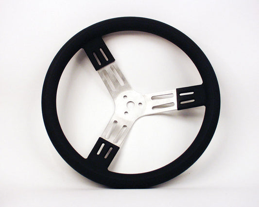 15in Steering Wheel Blk Alum Smooth Grip - Oval Obsessions 