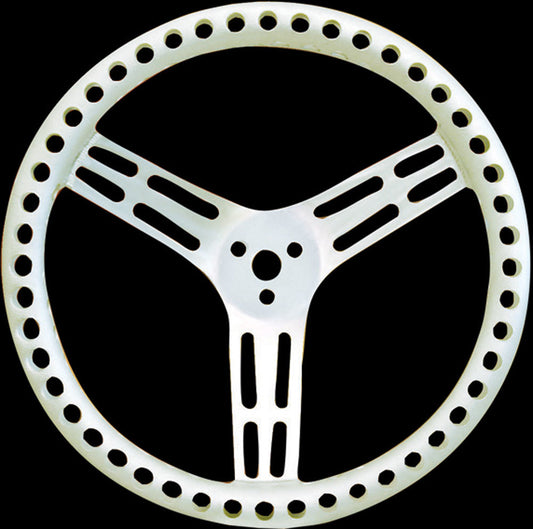 Steering Wheel 14in Dished Drilled Natural - Oval Obsessions 