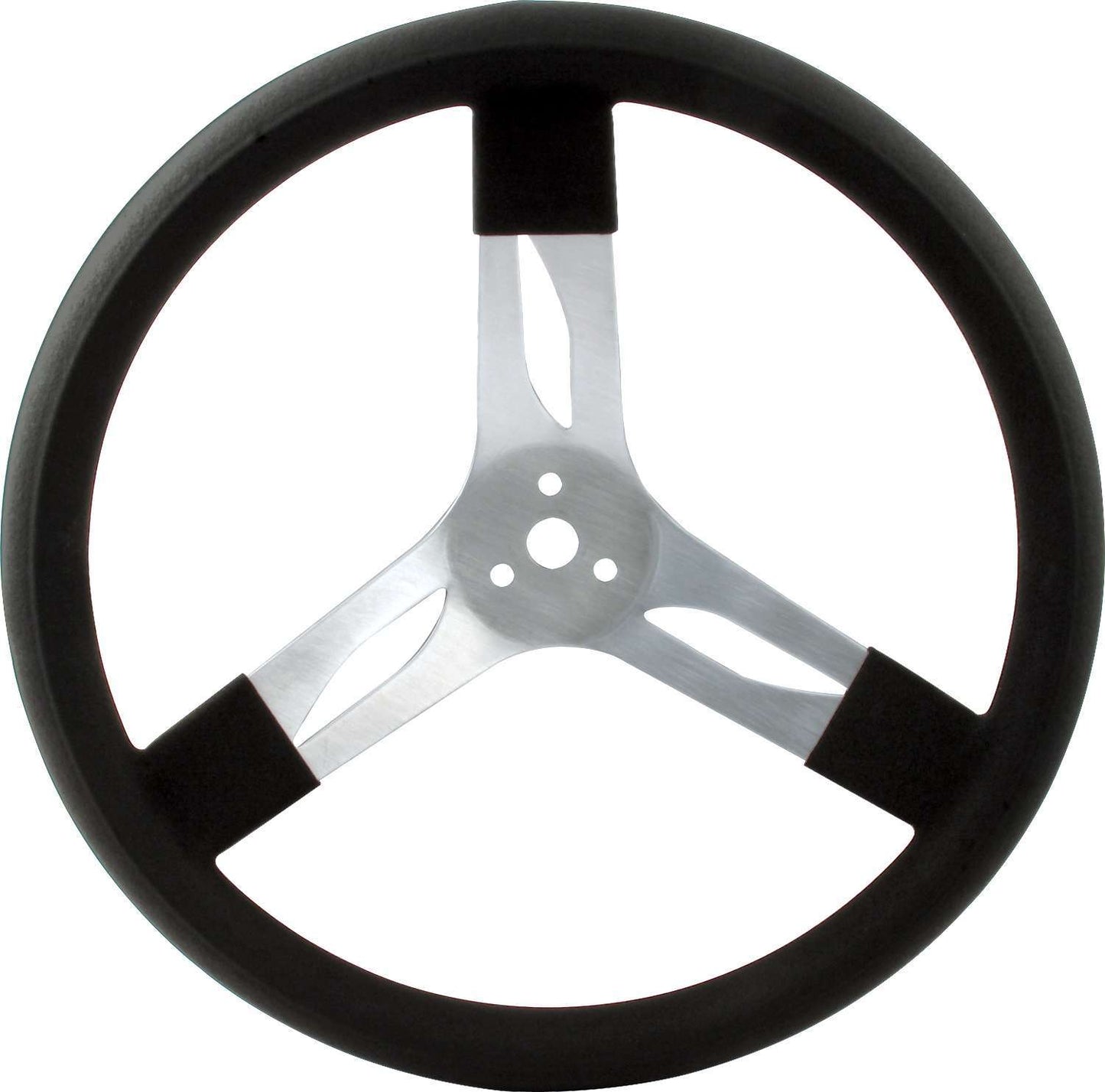 15in Steering Wheel Alum Black - Oval Obsessions 