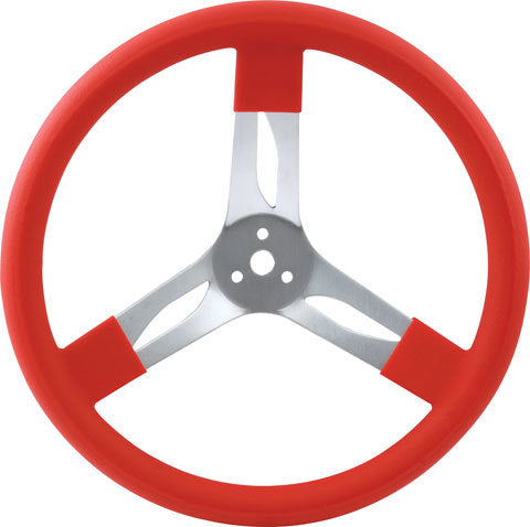 17in Steering Wheel Alum Red - Oval Obsessions 