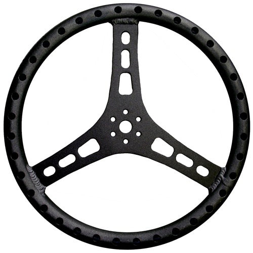 Steering Wheel 15in Dia 1-1/8in Tube Black - Oval Obsessions 