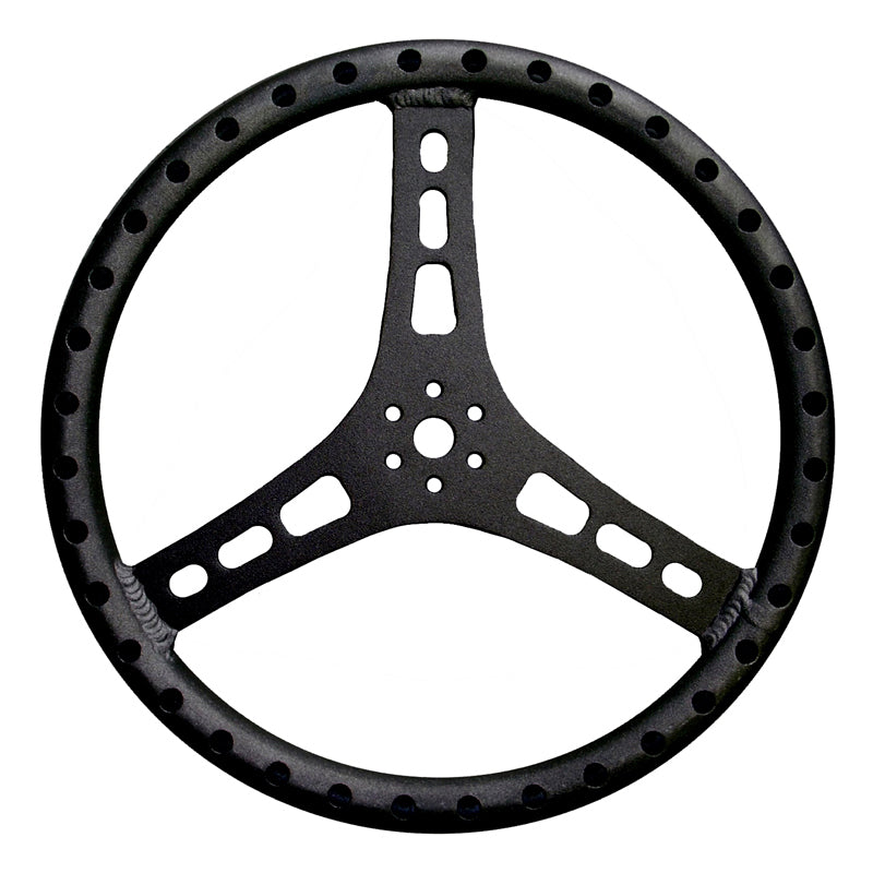 Steering Wheel 15in Dia 1-1/4in Tube Black - Oval Obsessions 