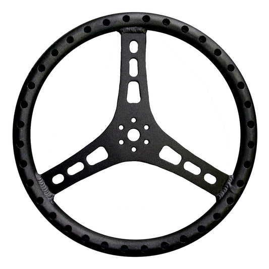 Steering Wheel 15in Dia 1-1/4in Tube Black - Oval Obsessions 