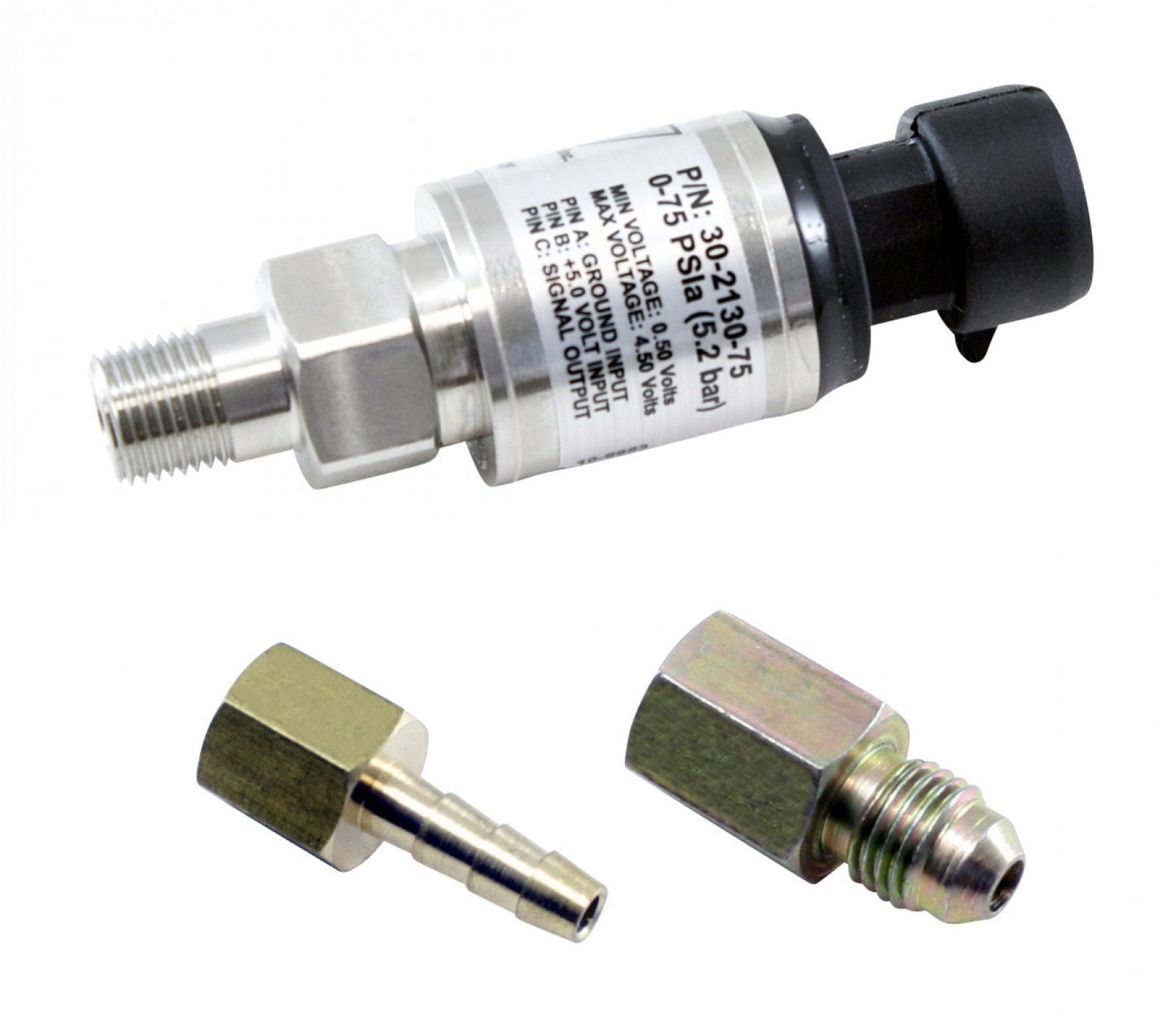 AEM 75 PSIa / 5 Bar Stainless Steel Pressure Sensor Kit - Premium Pressure Sensors from AEM EV - Just $164.95! Shop now at Powerholics Performance LLC